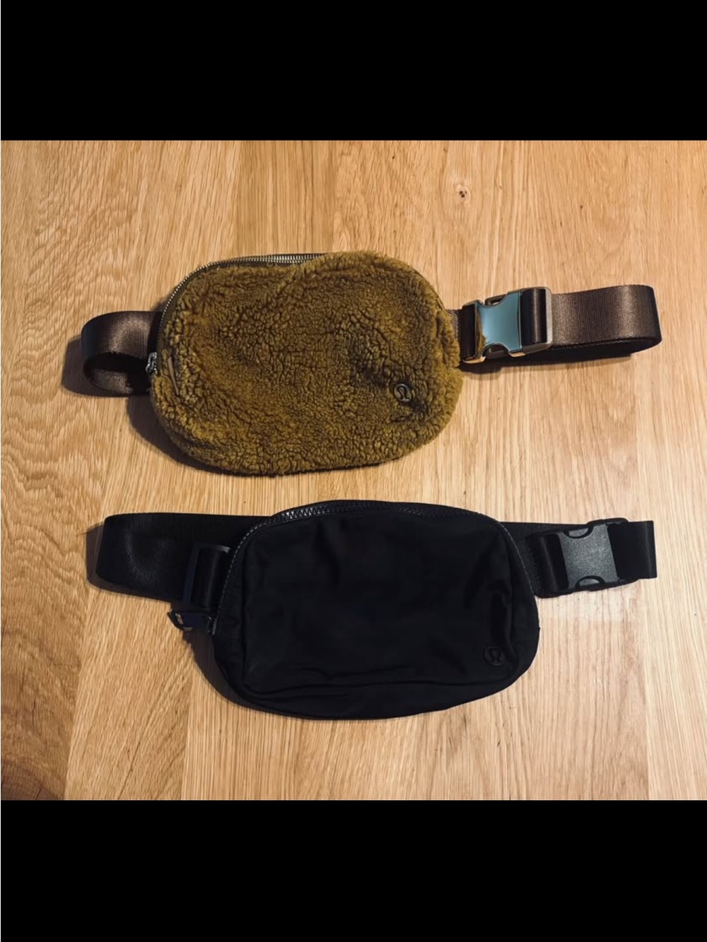 lululemon athletica Sherpa & Black Nylon Crossbody Waist Bags
